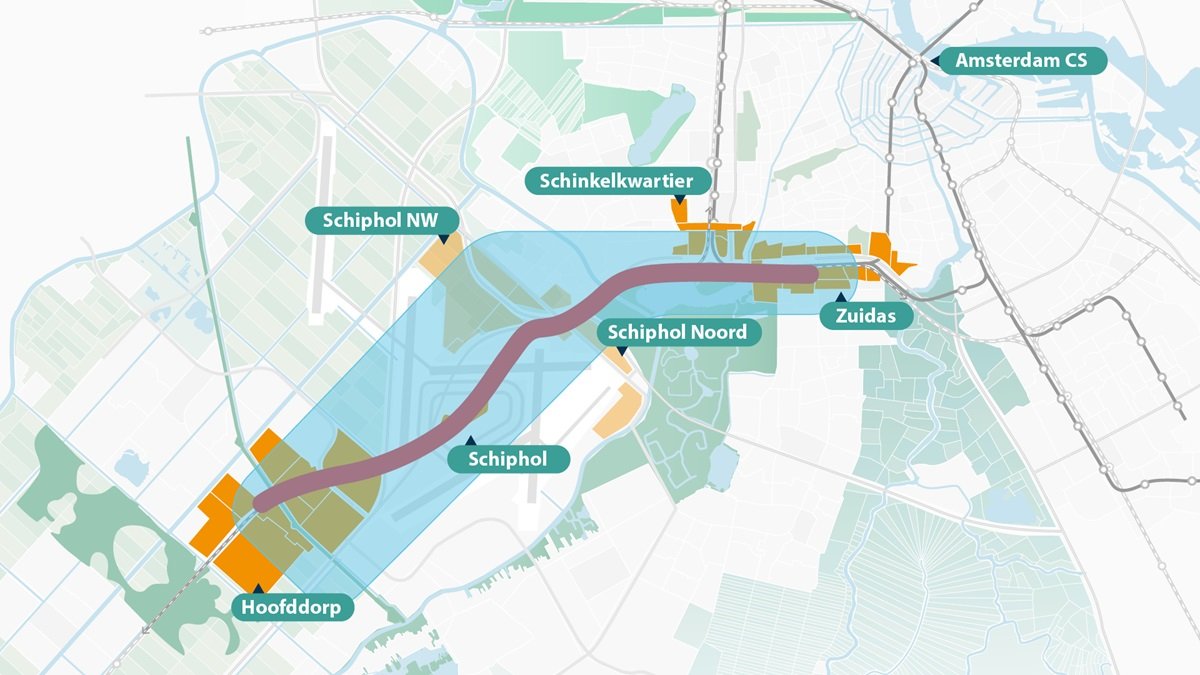 Plangebied openbaar vervoer Amsterdam - Haarlemmermeer